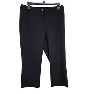 Chico's Weekends Womens Cropped Pants Size .5 Small 6 Black Lightweight Mid Rise